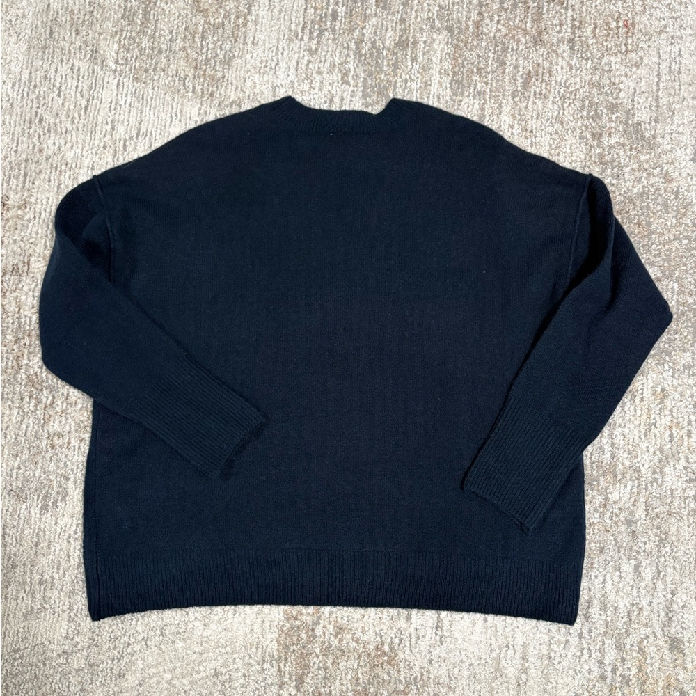 CeCe Navy blue Crew Neck Sweater with Pearl Accents - Picture 4 of 4